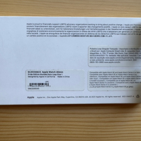 Apple Watch Braided Solo Loop 40mm - Pride Edition - Size 1 - Picture 7 of 8